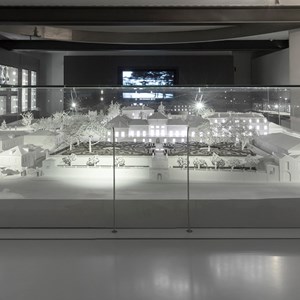 Maqueta a três dimensões do Palácio de Belém, patente no núcleo dedicado à residência oficial do Presidente da República.