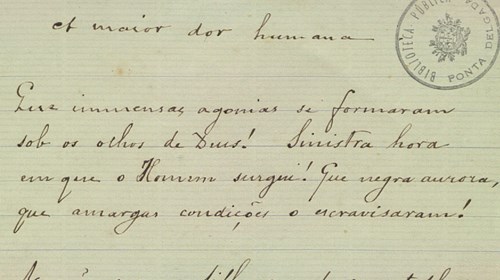 Poema «A maior dor humana», de Camilo Castelo Branco para Teófilo Braga.