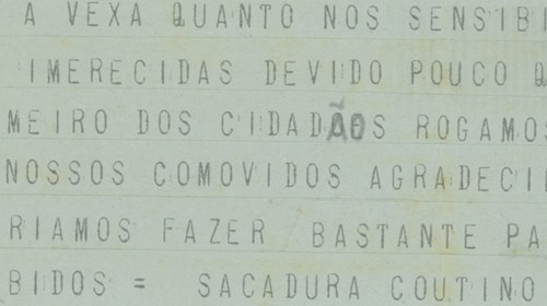 Radiotelegrama de Sacadura Cabral e Gago Coutinho para o Presidente António José de Almeida.
