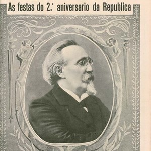 Reportagem da revista Illustração Portugueza dedicada ao 2.º aniversário da República — retrato do Presidente da República eleito, Manuel de Arriaga.
Illustração Portugueza, n.º 347, 14.out.1912, p. 481.