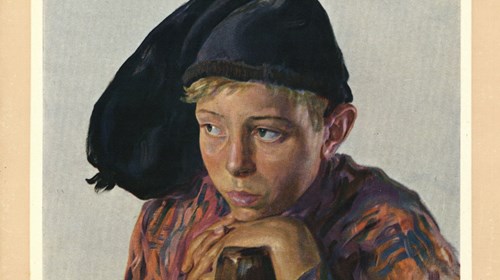 Postal de boas festas enviado pelo pintor Henrique Medina a Francisco e Estela da Costa Gomes (frente).