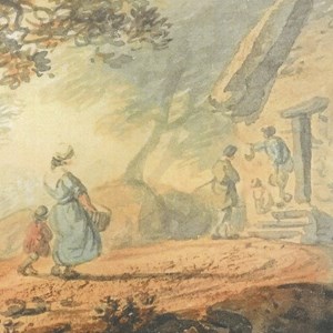 Figura 1: «Cena campestre». D. Carlos de Bragança. Aguarela sobre papel.