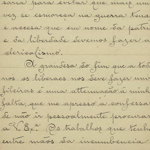 Carta de Miguel Bombarda para Teófilo Braga convidando, em nome da Junta Liberal – organização de propaganda pro-laicidade fundada por Miguel Bombarda, Egas Moniz e Cândido dos Reis –, a participar numa série de conferências anti-clericais. (02/04)