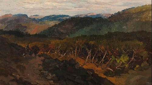 «Paisagem com figuras», óleo sobre tela de Alfredo Keil, adquirido pelo MPR.