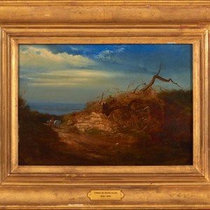 «Paisagem com arvoredo», óleo sobre tela de Tomás da Anunciação, adquirido pelo MPR.