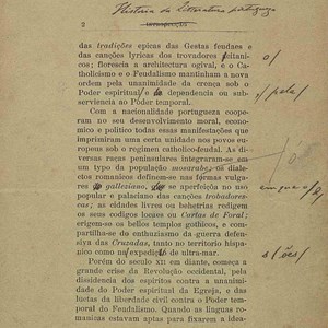 Provas de revisão tipográfica da «História da Literatura Portuguesa» de Teófilo Braga, anotadas pelo próprio. Informação disponível em https://www.arquivo.museu.presidencia.pt/details?id=15043