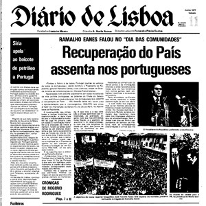 Notícia sobre o primeiro 10 de Junho após o 25 de Abril de 1974, realizado em 1977 na cidade da Guarda, com a designação: Dia de Camões e das Comunidades.
Imagem disponível em http://hdl.handle.net/11002/fms_dc_3744 (2024-6-6)