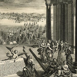 Alegoria à chegada de D. Mariana de Áustria a Lisboa. Disponível em https://acervo.museudelisboa.pt/ficha.aspx?id=12057&ns=216000&Lang=po&museu=2&IPR=4569