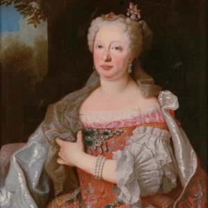 Maria Ana de Áustria, óleo sobre tela atribuído a Jean Ranc. Encontra-se no Museu Nacional dos Conches. Disponível em https://artsandculture.google.com/asset/queen-maria-ana-of-a%C3%BAstria-jean-de-ranc-attrib/awG5ttocmzUmZw?hl=pt-pt