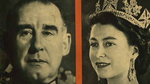 Capa da revista «Portugal Ilustrado», com o anúncio da visita do Presidente Craveiro Lopes a Inglaterra.